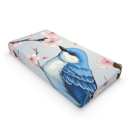 Cherry Blossom Tree Blue Bird Baby Changing Pad Cover