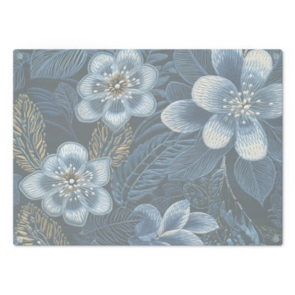 Flower Blossom Embroidery Floral on Denim Style - Cutting Board