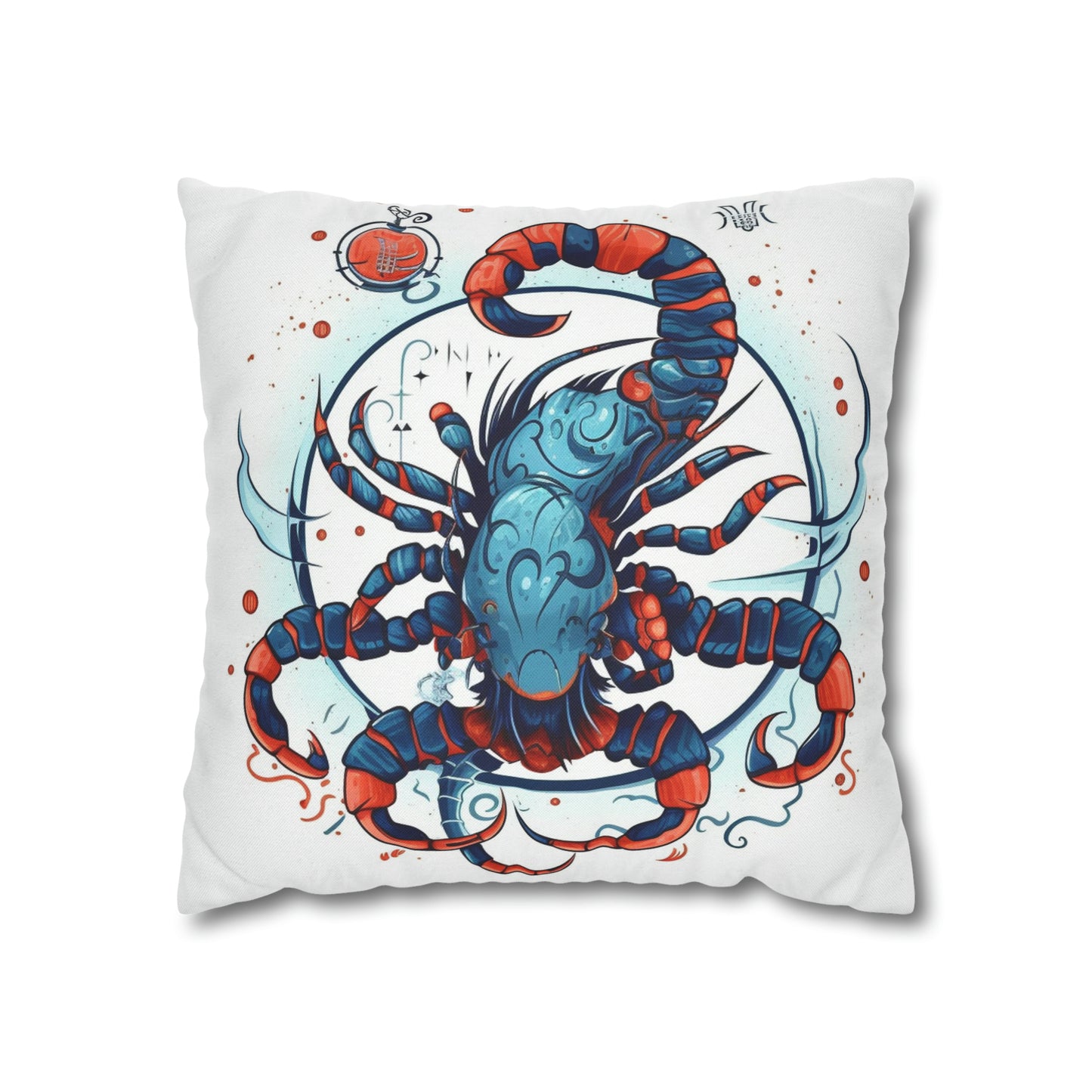 Cute Scorpio Zodiac Sign - Big Claws, Long Tail Cosmic Astrology Symbol - Spun Polyester Square Pillow Case