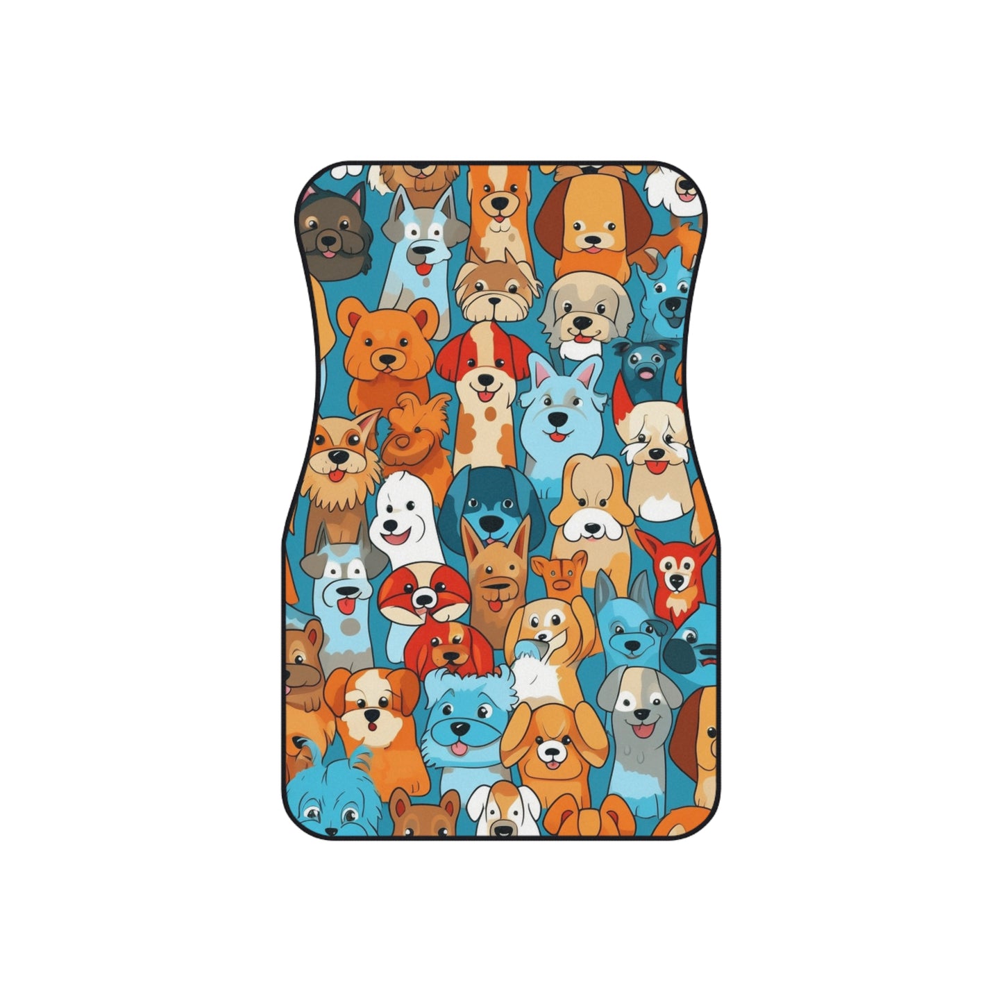 Cute Cartoon Dogs Whimsical Pattern Design Car Mats (Set of 4)