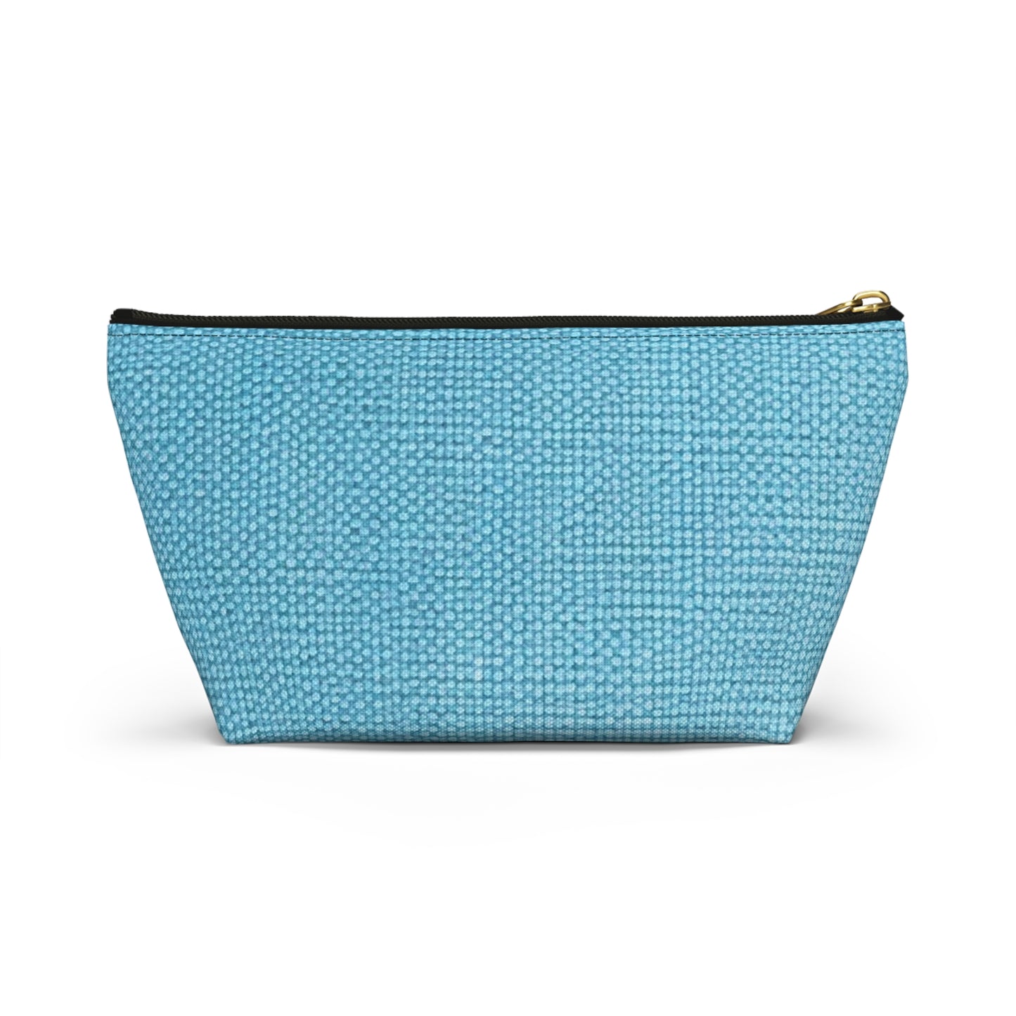 Bright Aqua Teal: Denim-Inspired Refreshing Blue Summer Fabric - Accessory Pouch w T-bottom