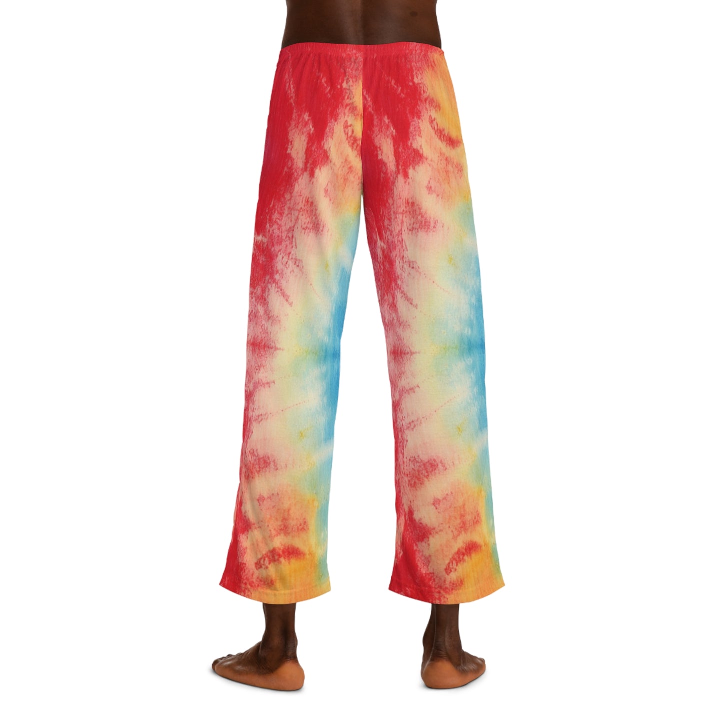 Rainbow Tie-Dye Denim: Vibrant Multi-Color, Fabric Design Spectacle - Men's Pajama Pants (AOP)