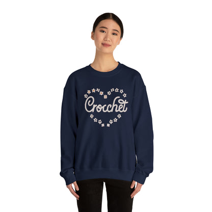 Crochet Heart Hobby Passion Gift Love Design - Sudadera unisex con cuello redondo Heavy Blend™ 