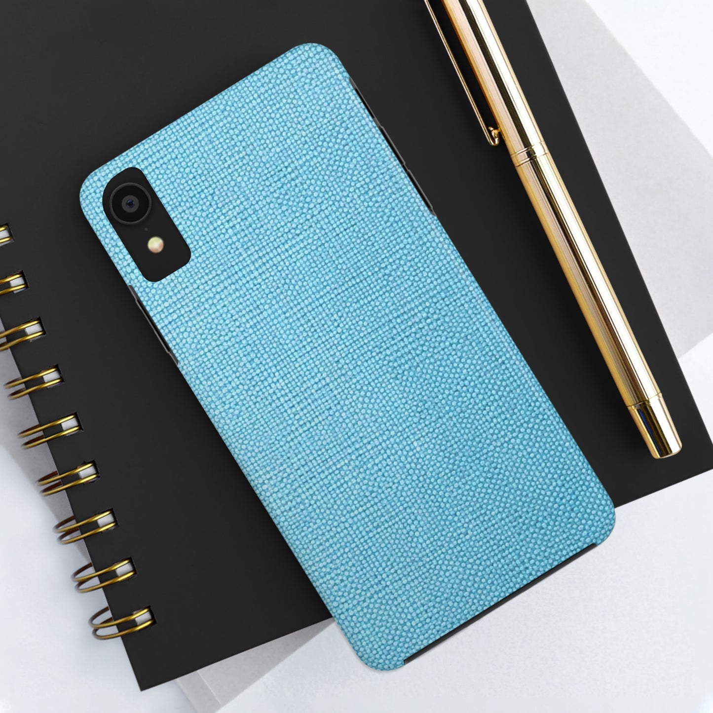 Bright Aqua Teal: Denim-Inspired Refreshing Blue Summer Fabric - Tough Phone Cases