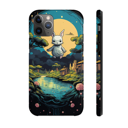 White Rabbit Mystery Psychedelic Fantasy Anime Cartoon Bunny - Tough Phone Cases