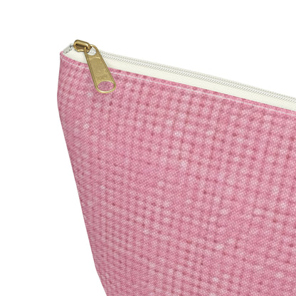 Pastel Rose Pink: Denim-Inspired, Refreshing Fabric Design - Accessory Pouch w T-bottom