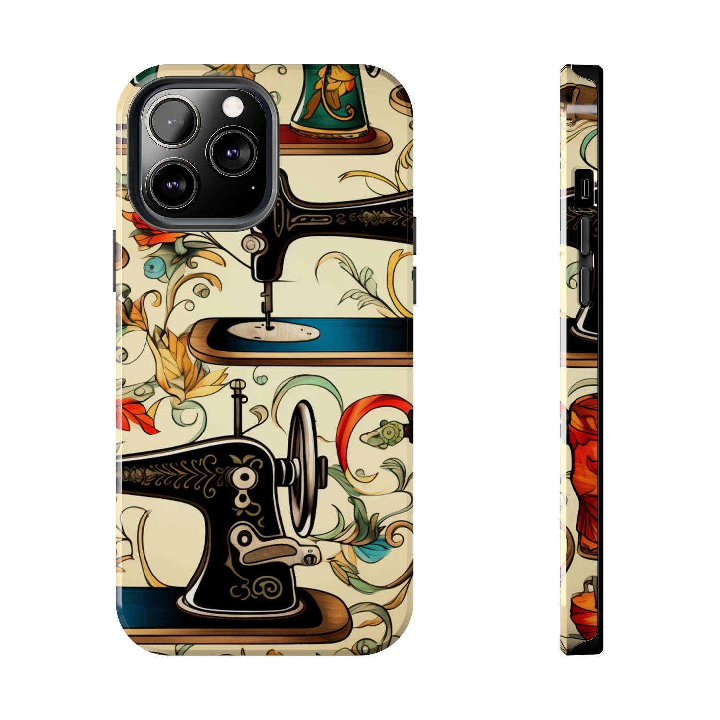 Classic Sewing Machines and Vibrant Thread Spools Pattern, Tailoring and Quilting - Tough Phone Cases