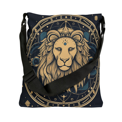 Leo Zodiac Sign - Mystic Circle Astrology Art Cosmic constellation - Adjustable Tote Bag (AOP)