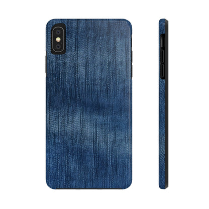 Indigo Splash: Washed Denim Reverie in Deep Blue - Tough Phone Cases