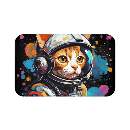 Astro Cat Adventure Feline - 宇宙に浮かぶポップアート - バスマット