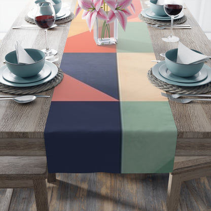 Minimalist Geometric Shapes - Pastel Decor Table Runner (Cotton, Poly)