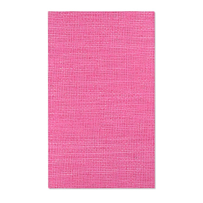 Doll-Like Pink Denim Designer Fabric Style - Area Rugs