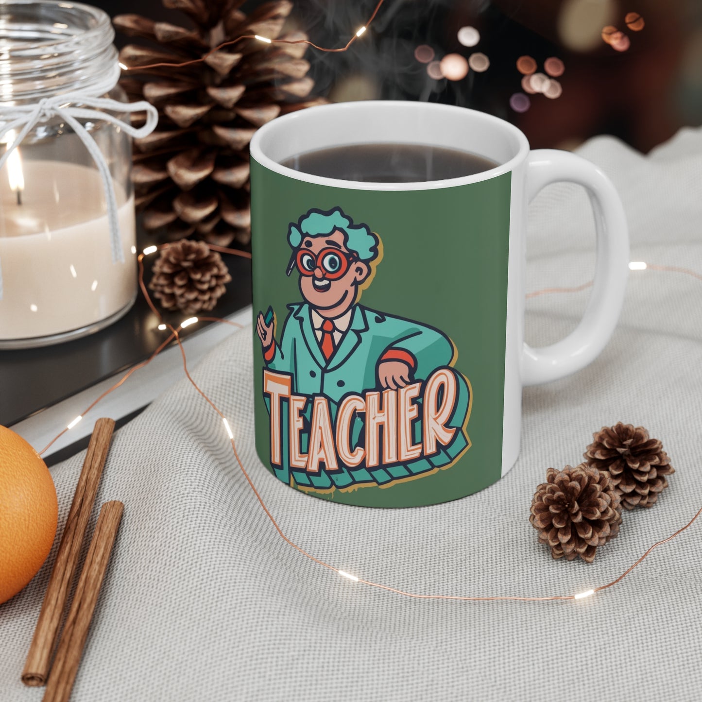 Science Teacher Gradebook Retro Teacher Classroom Scientist - Ceramic Mug 11oz