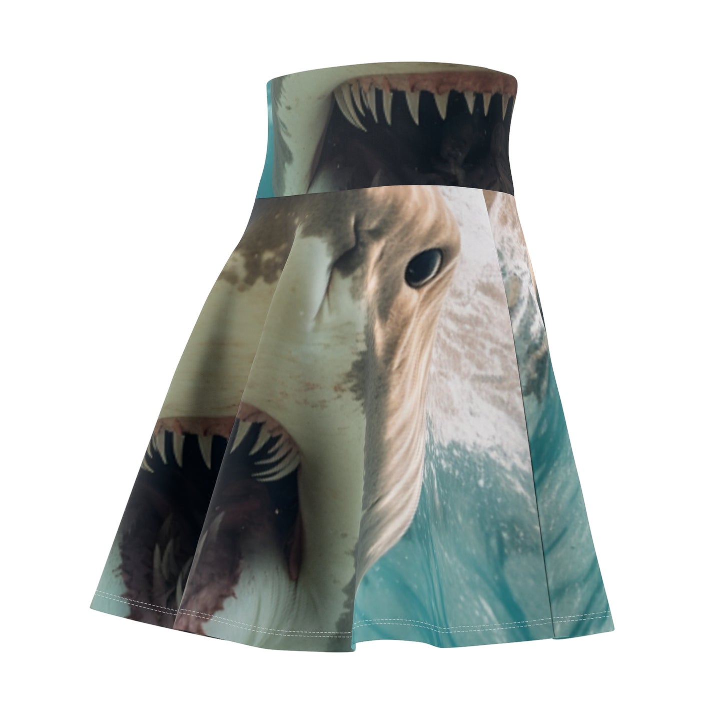 Bull Shark: River Monster Menace - Realistic Dark Water Predator - Women's Skater Skirt (AOP)