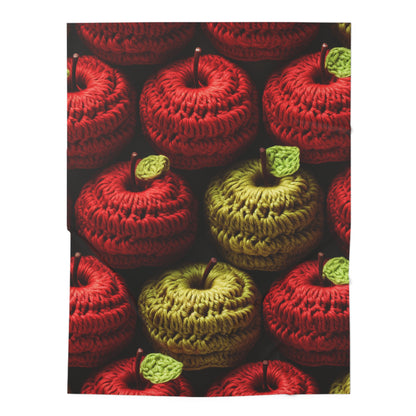 Crochet Apple Amigurumi - Big American Red Apples - Healthy Fruit Snack Design - Baby Swaddle Blanket