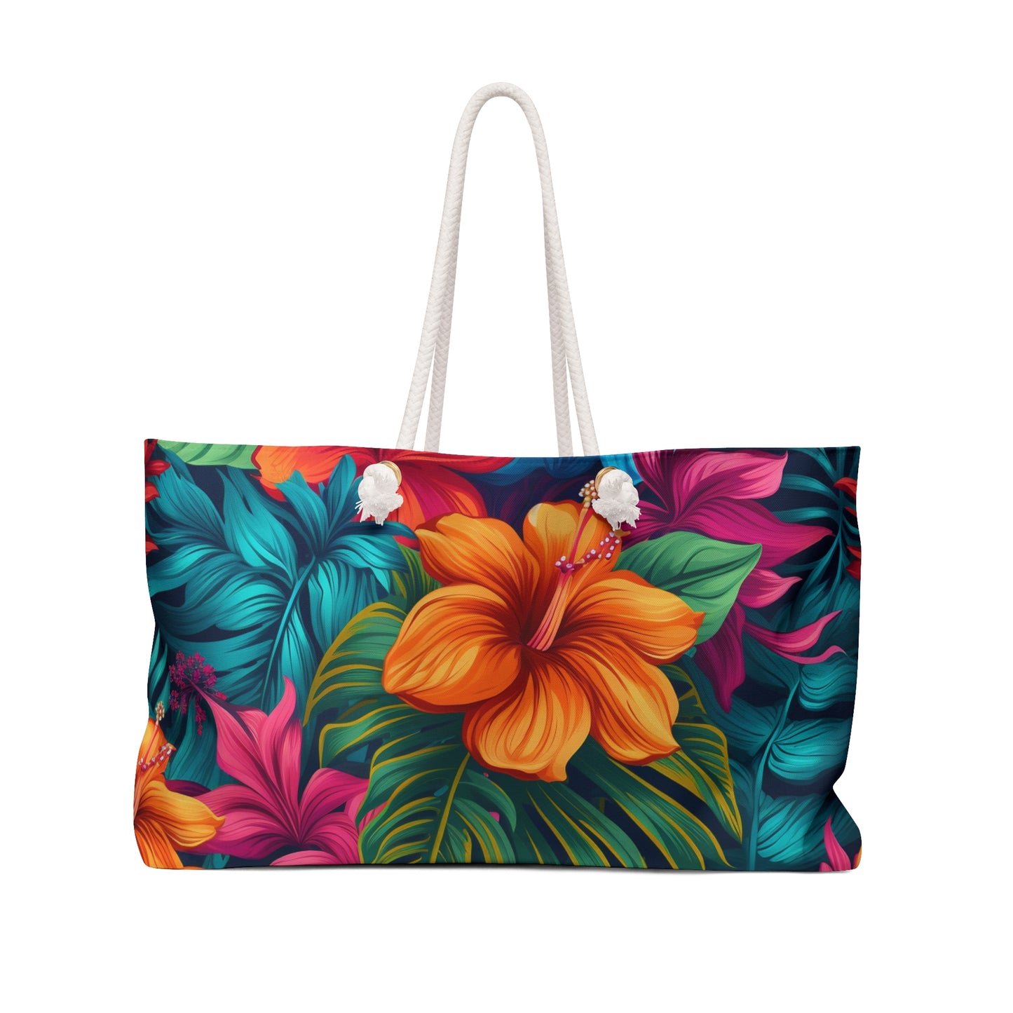 Hawaiian-Inspired Tropical Floral Pattern Design Weekender Bag