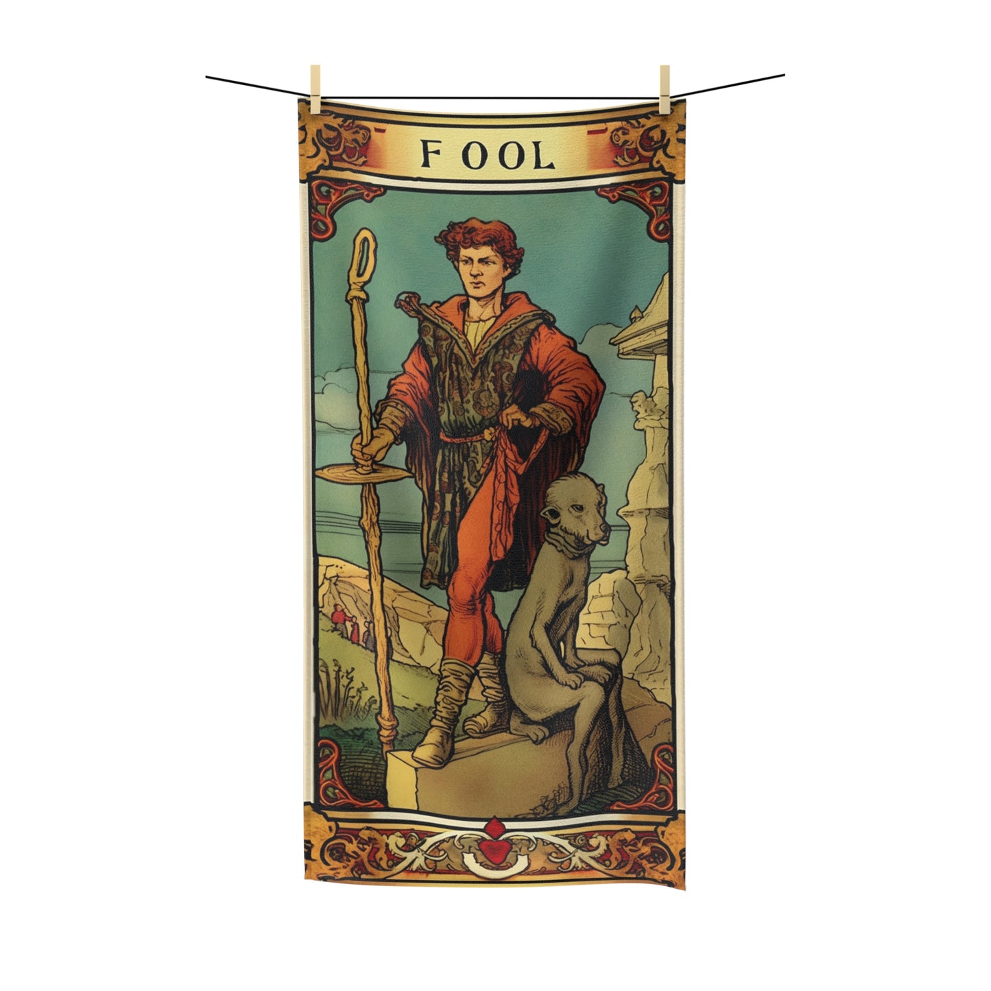 Mystical Tarot - Artistic Depiction of The Fool Card - Polycotton Towel