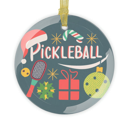 Regalo de Pickleball para Navidad - Paquetes de adornos de vidrio 