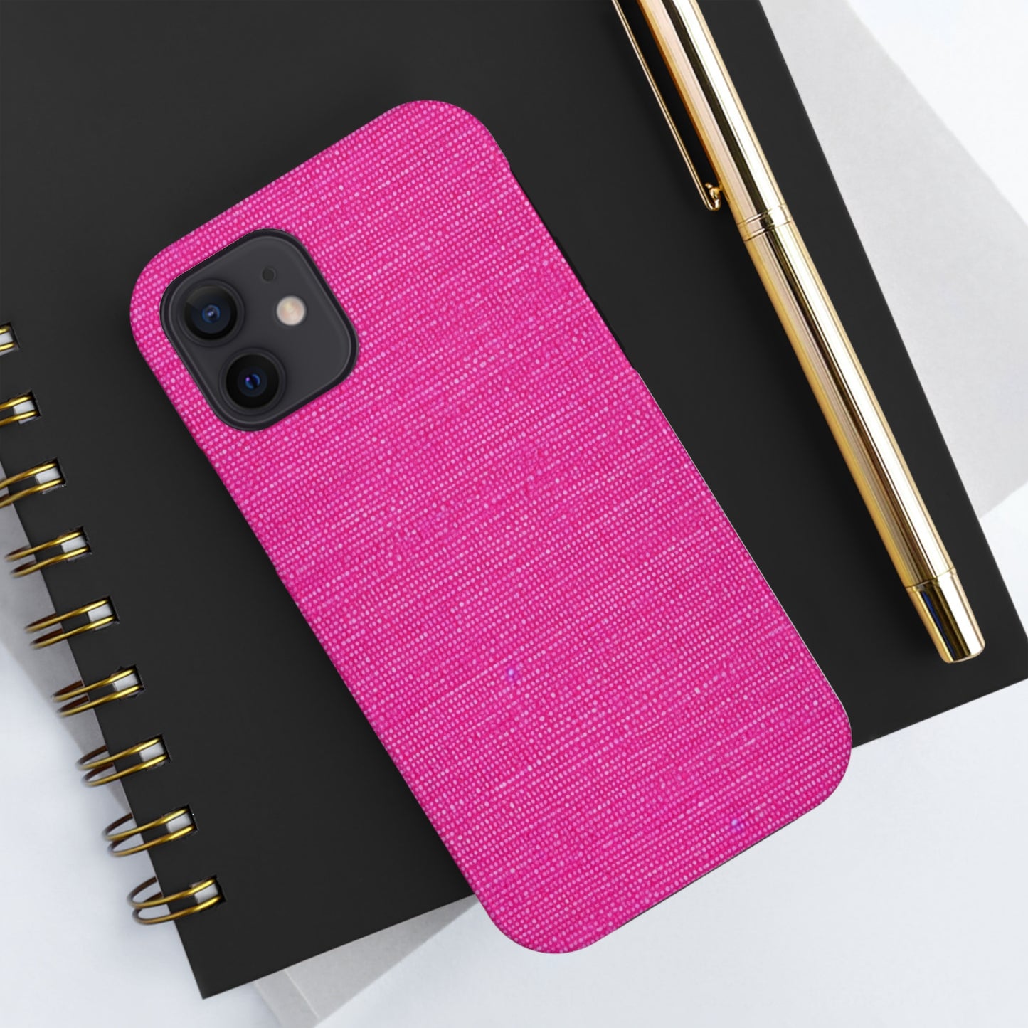 Hot Neon Pink Doll Like: Denim-Inspired, Bold & Bright Fabric - Tough Phone Cases