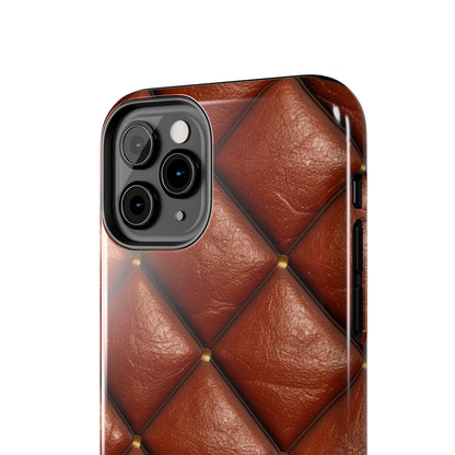 Brown Leather Cognac Pattern Rugged Durable Design Style - Tough Phone Cases