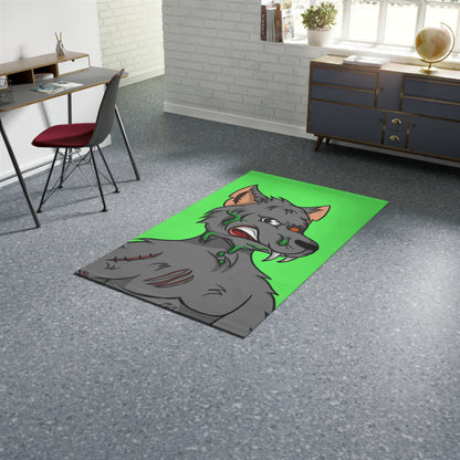 Wolf Grey Cyborg Animal Werewolve Dobby Rug