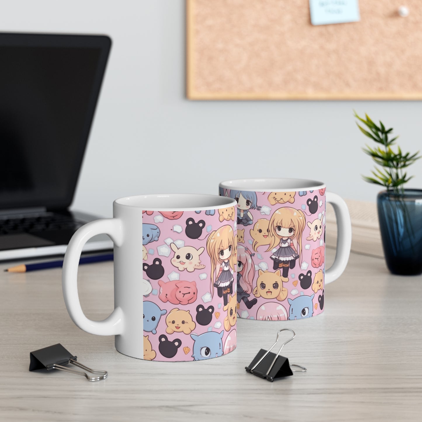 Kawaii Anime Girls: Cute and Adorable Manga Inspired Design - Ceramic Mug 11oz