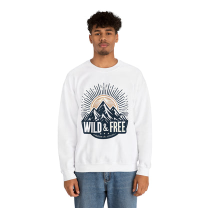 Wild and Free - Embrace Outdoors, Cozy Comfort Adventure Seekers - Unisex Heavy Blend™ Crewneck Sweatshirt