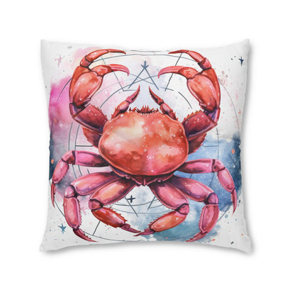 Cancer Star Sign - Elegant Zodiac Astrology - Tufted Floor Pillow, Square