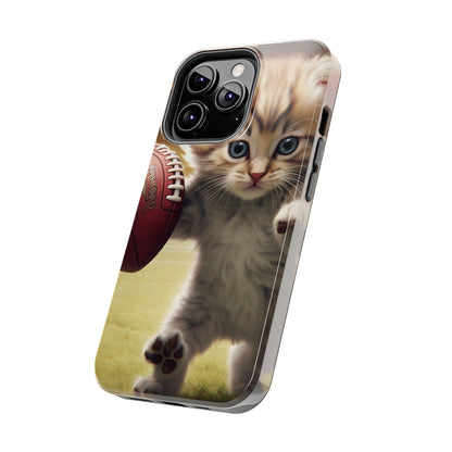 Football Kitty Fantasy: Feline Cat American Sport Quarterback - Tough Phone Cases