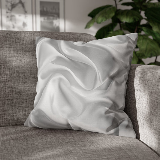 White Silk, Spun Polyester Square Pillowcase
