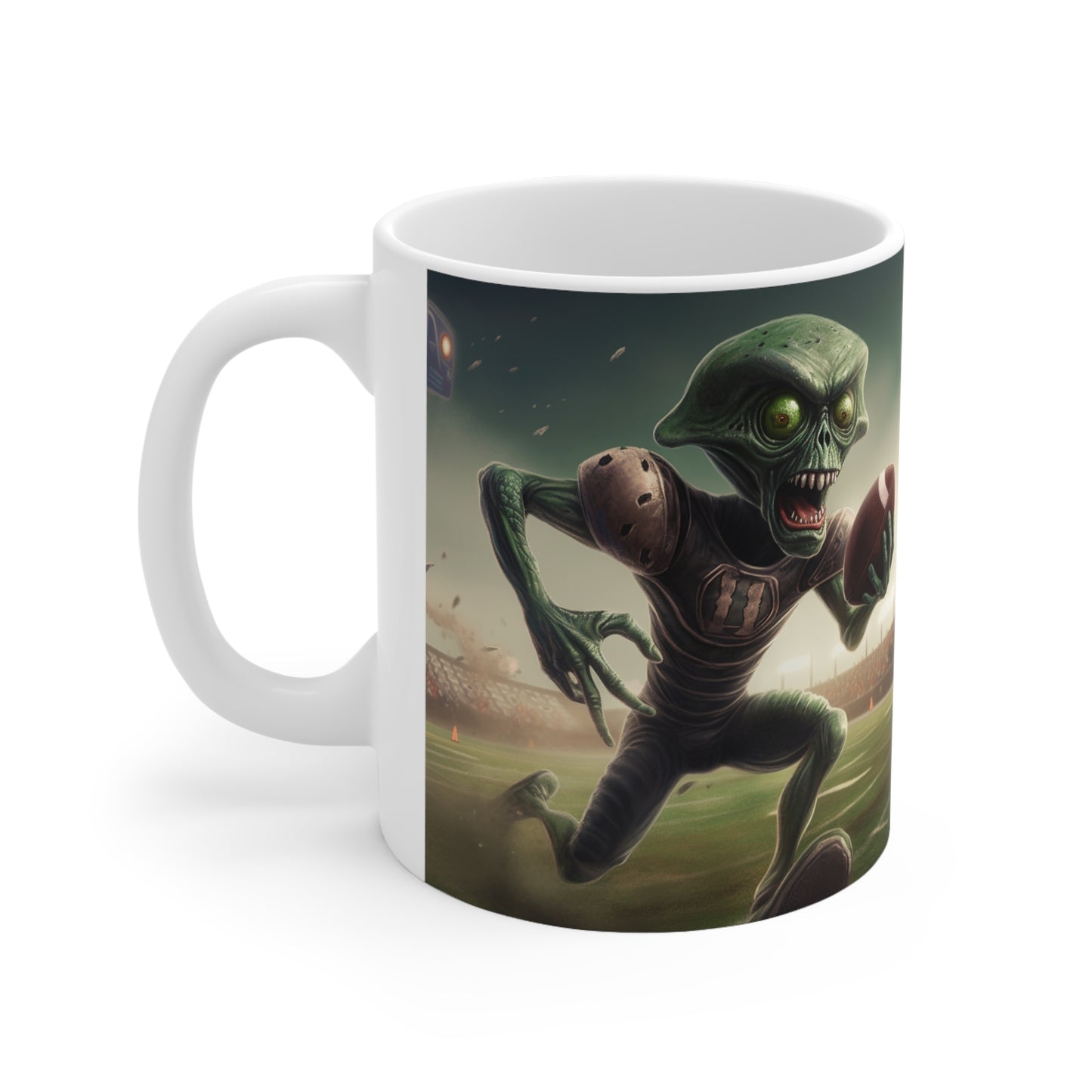 Alien Football Space Sport Game Stadium Athlete Galaxy Player - Ceramic Mug 11oz