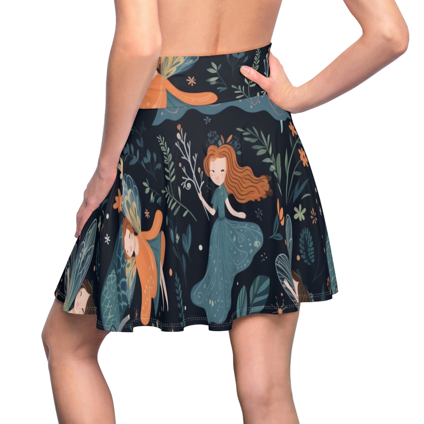 Enchanting Fairy Tale Pattern - Vibrant & Magical Fairies - Women's Skater Skirt (AOP)