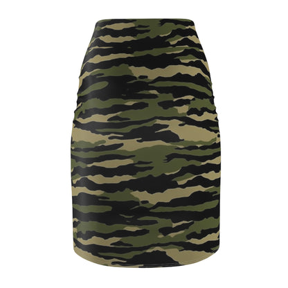 Tiger Stripe Camouflage: Military Style - Women's Pencil Skirt (AOP)