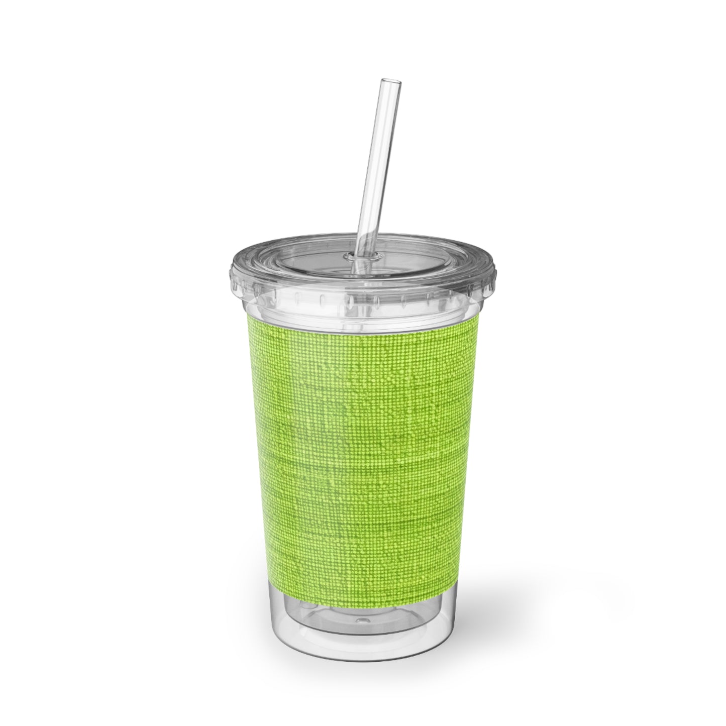 Lush Grass Neon Green: Denim-Inspired, Springtime Fabric Style - Suave Acrylic Cup