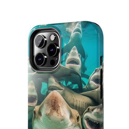 Laughing Lemon Sharks: Joyful Sea Jaws Ocean Deep - Tough Phone Cases