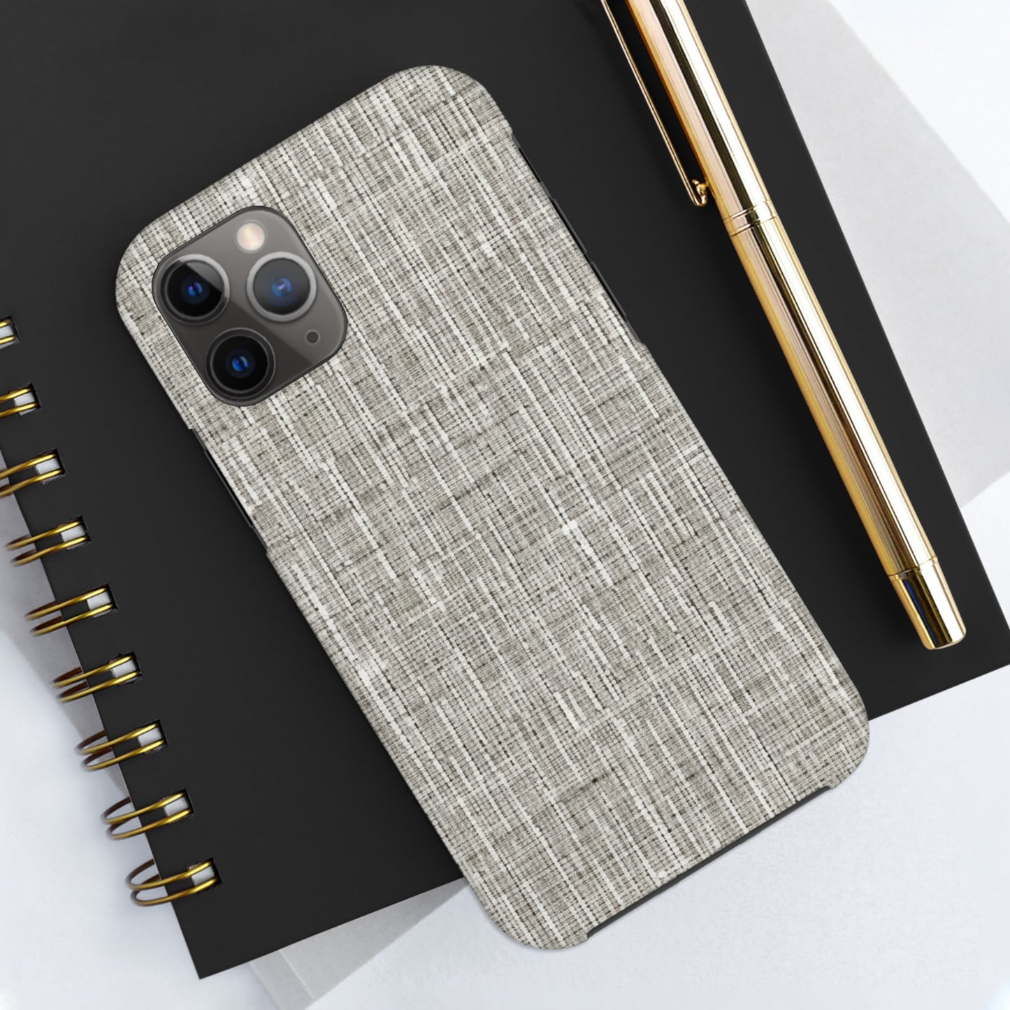 Silver Grey: Denim-Inspired, Contemporary Fabric Design - Tough Phone Cases