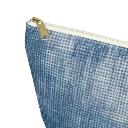 Faded Blue Washed-Out: Denim-Inspired, Style Fabric - Accessory Pouch w T-bottom