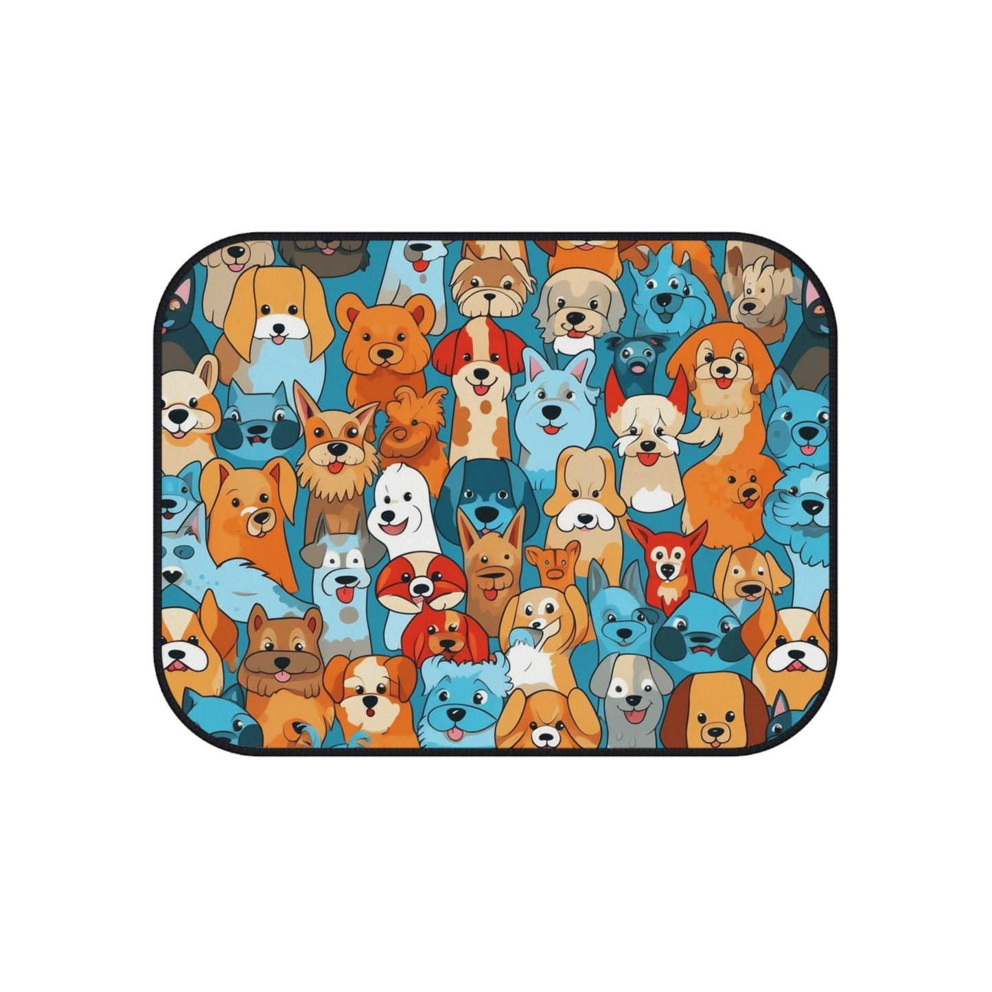 Cute Cartoon Dogs Whimsical Pattern Design Car Mats (Set of 4)