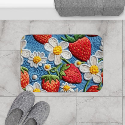 Bayas de huerto: dulzura jugosa del jardín de la naturaleza - Elegancia de fresas frescas - Alfombra de baño