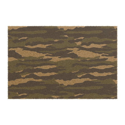 Tiger Stripe Camo Camoglauge = Door Coir Mat - Grade A Tufted Coir Coconut Fiber