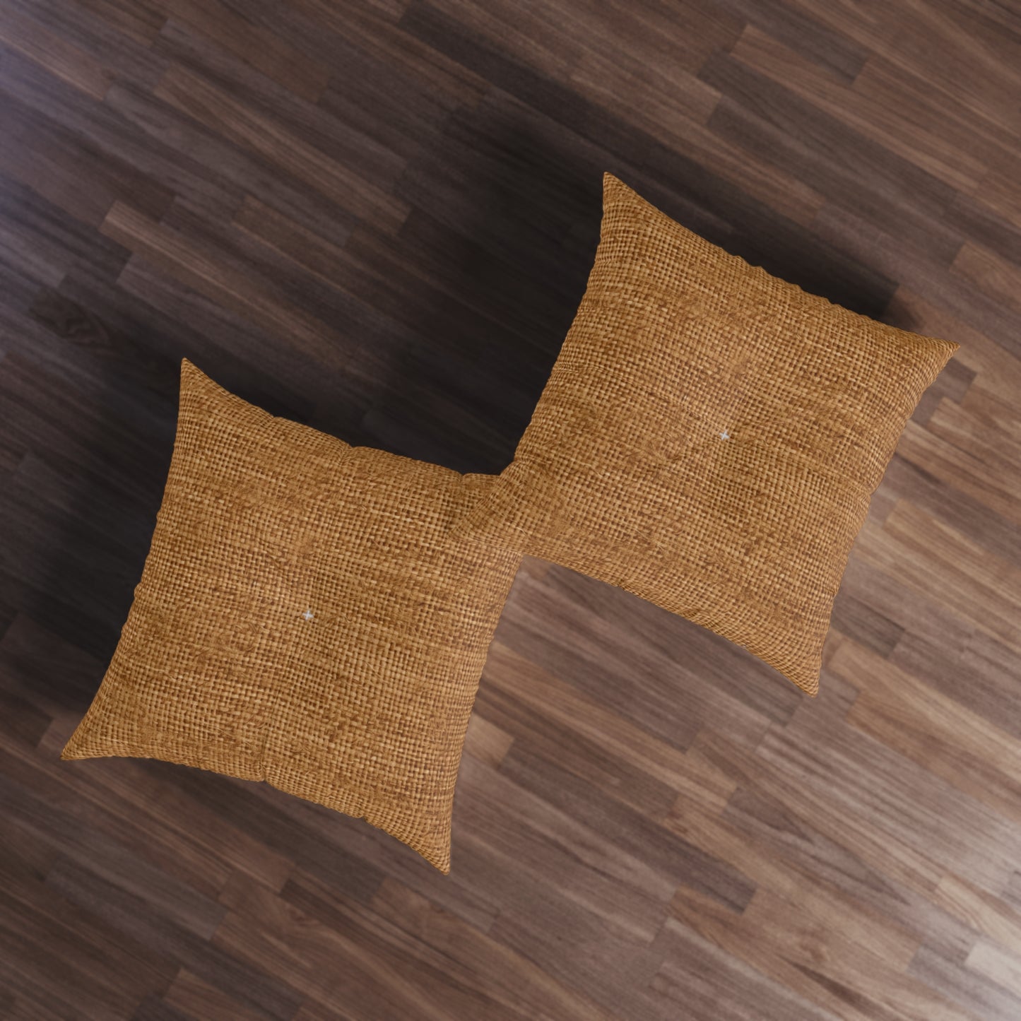 Brown Light Chocolate: Denim-Inspired Elegant Fabric - Tufted Floor Pillow, Square