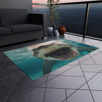 Bull Shark: River Monster Menace - Realistic Dark Water Predator - Outdoor Rug