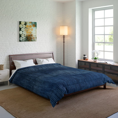 Indigo Splash: Washed Denim Reverie in Deep Blue - Comforter