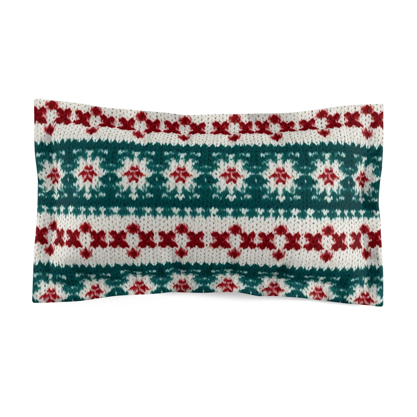 Vacaciones de ganchillo de punto navideño, patrón navideño festivo, temporada de invierno - Funda de almohada de microfibra