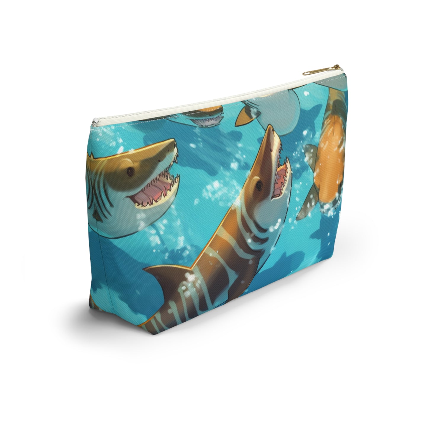 Tiger Shark: Ocean Marine Wildlife - Underwater - Accessory Pouch w T-bottom