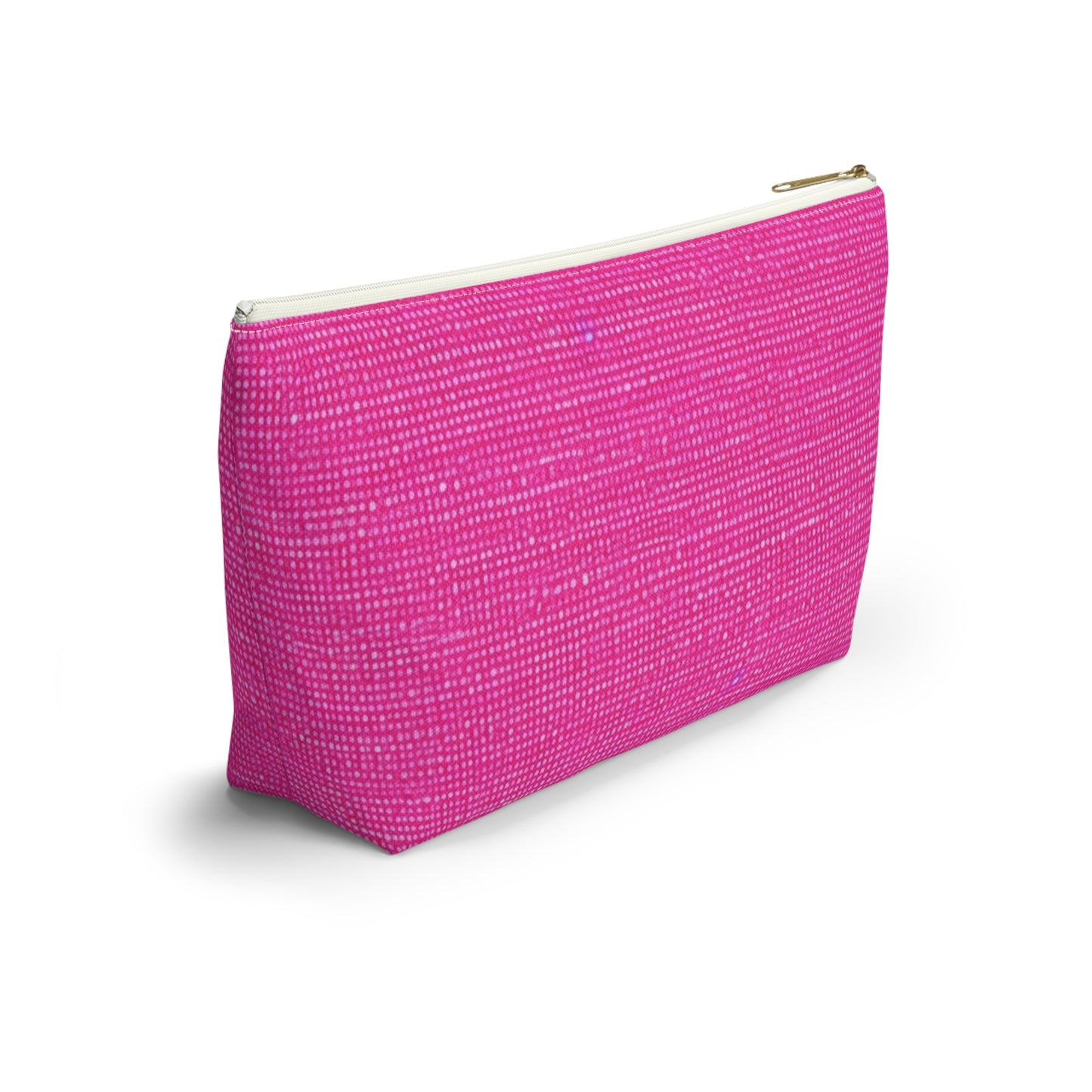 Hot Neon Pink Doll Like: Denim-Inspired, Bold & Bright Fabric - Accessory Pouch w T-bottom