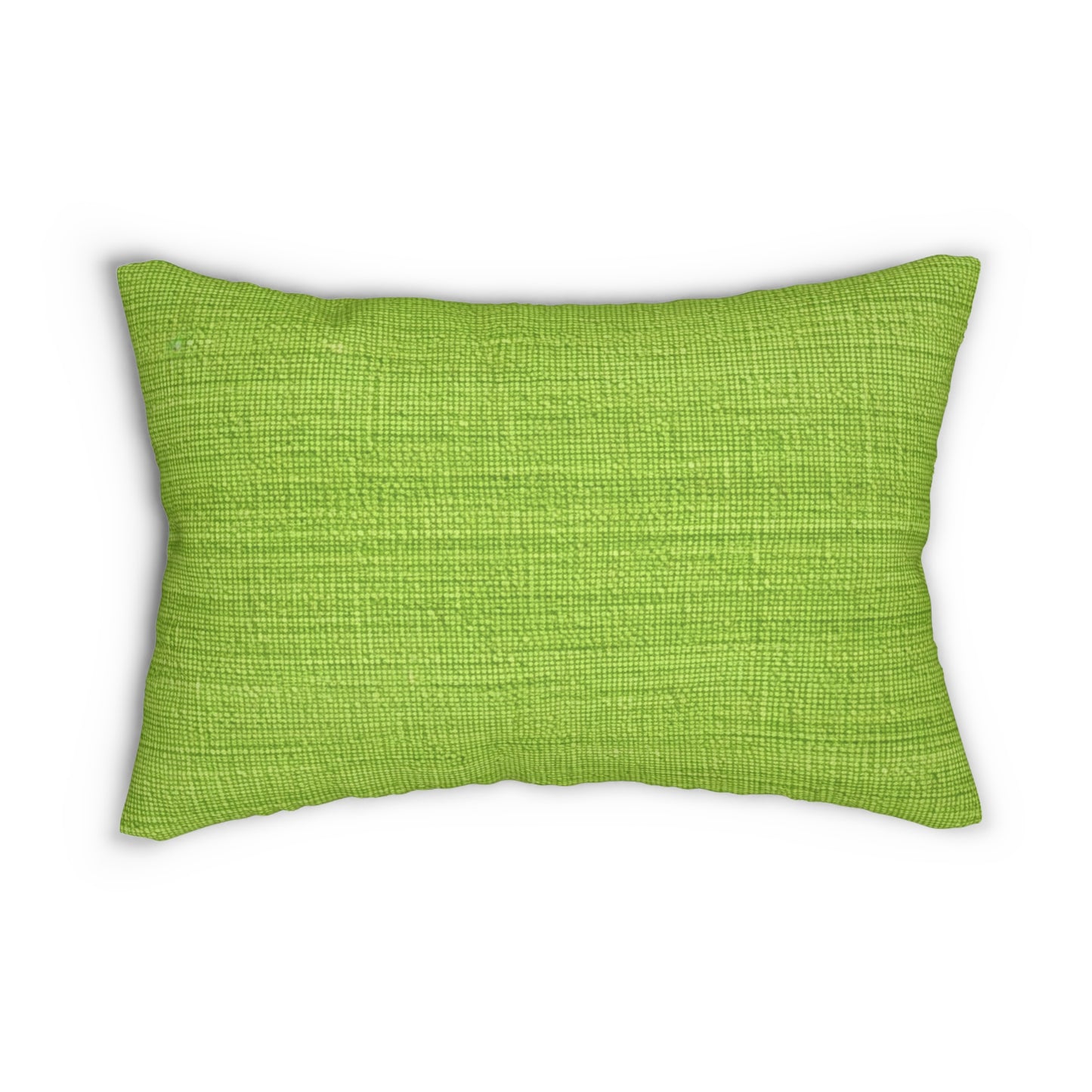 Lush Grass Neon Green: Denim-Inspired, Springtime Fabric Style - Spun Polyester Lumbar Pillow