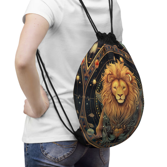 Astrological Leo Sign - Vibrant Cosmic Zodiac Astrology - Drawstring Bag