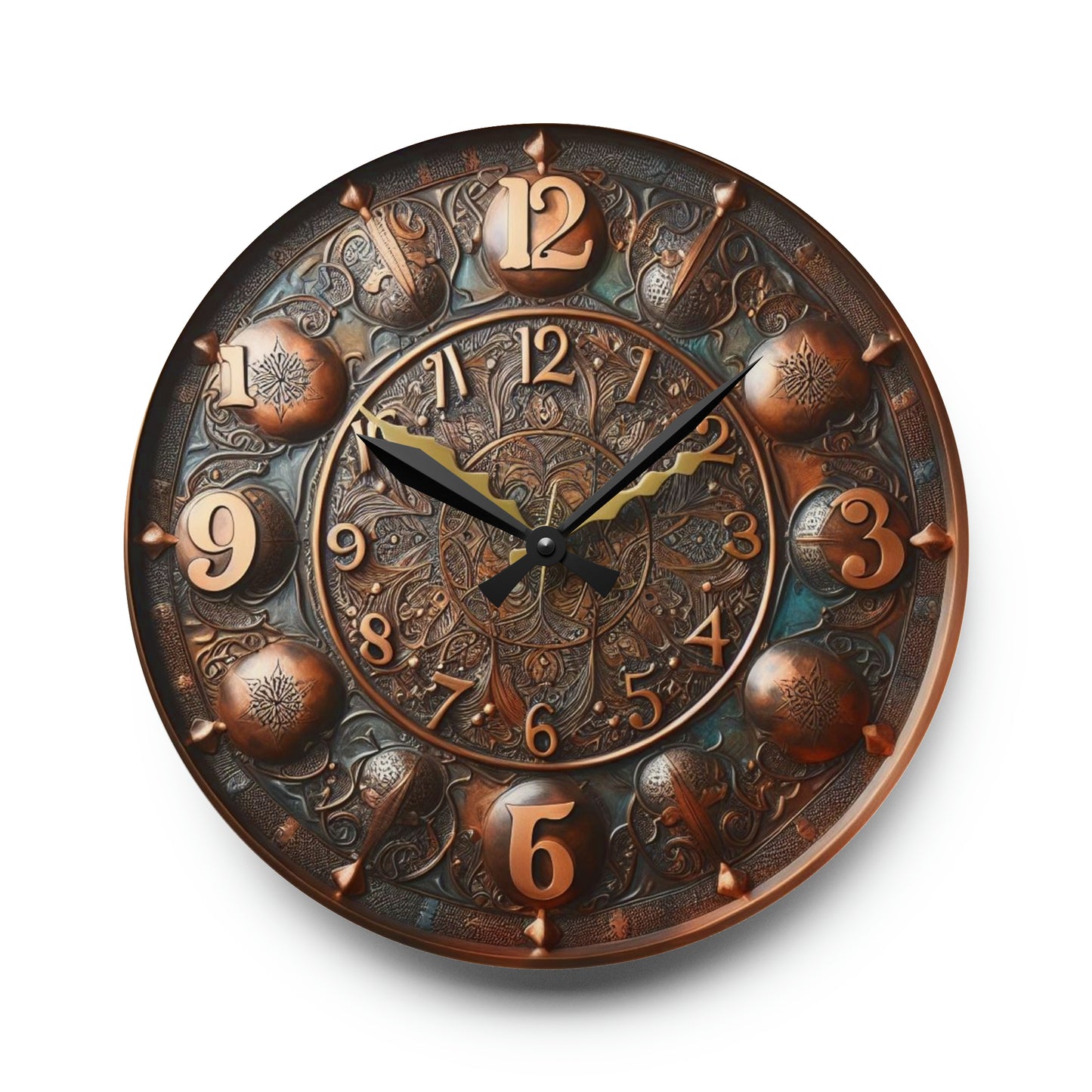 Copper Metal Design Acrylic Wall Clock