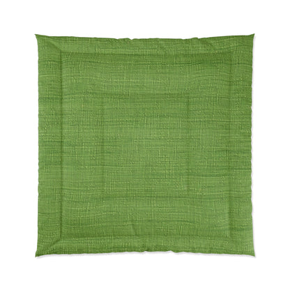 Olive Green Denim-Style: Seamless, Textured Fabric - Comforter